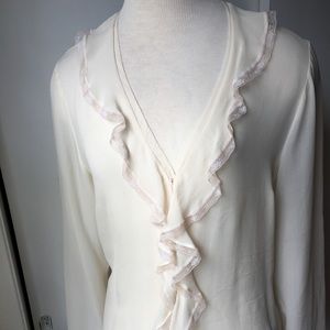Sheer Blouse with Ruffle Detail
